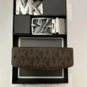 Michael Kors Mens Belt 4 in 1 Logo Box Set Brown/Black